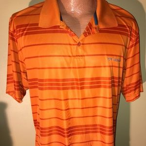 Columbia Omni Shade Orange Stripe Polo Shirt XL